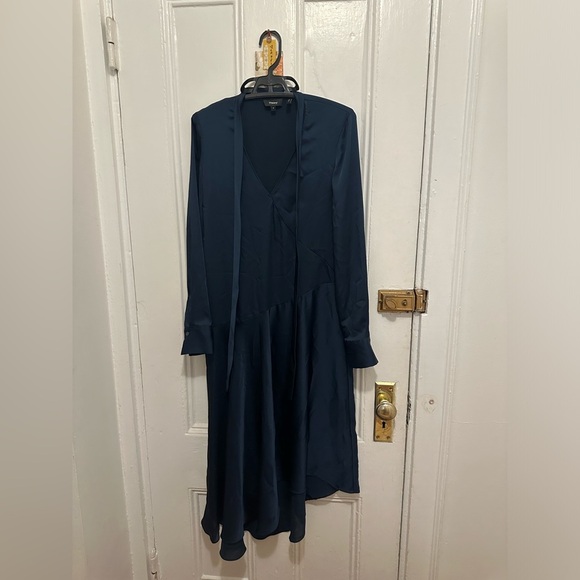 NWOT Scarf Wrap Dress in Satin Size P - Picture 3 of 10